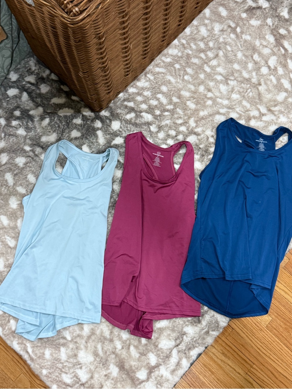Real Essentials Athletic Racerback Tank Top - Navy Blue, Light Blue, Berry NWOT